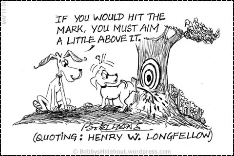 Pup and Dog Cartoons - a pup learns to pee - if you would hit the target you have to aim a little higher!